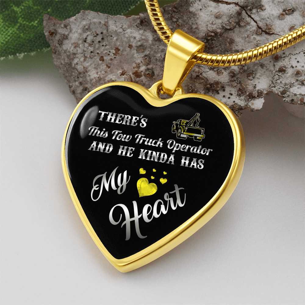 Proud Tow Truck Operator's Girl Luxury Heart Necklace