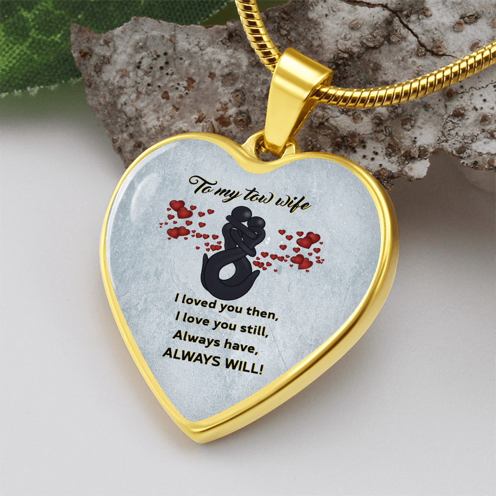 Proud Tow Wife Love Luxury Heart Necklace