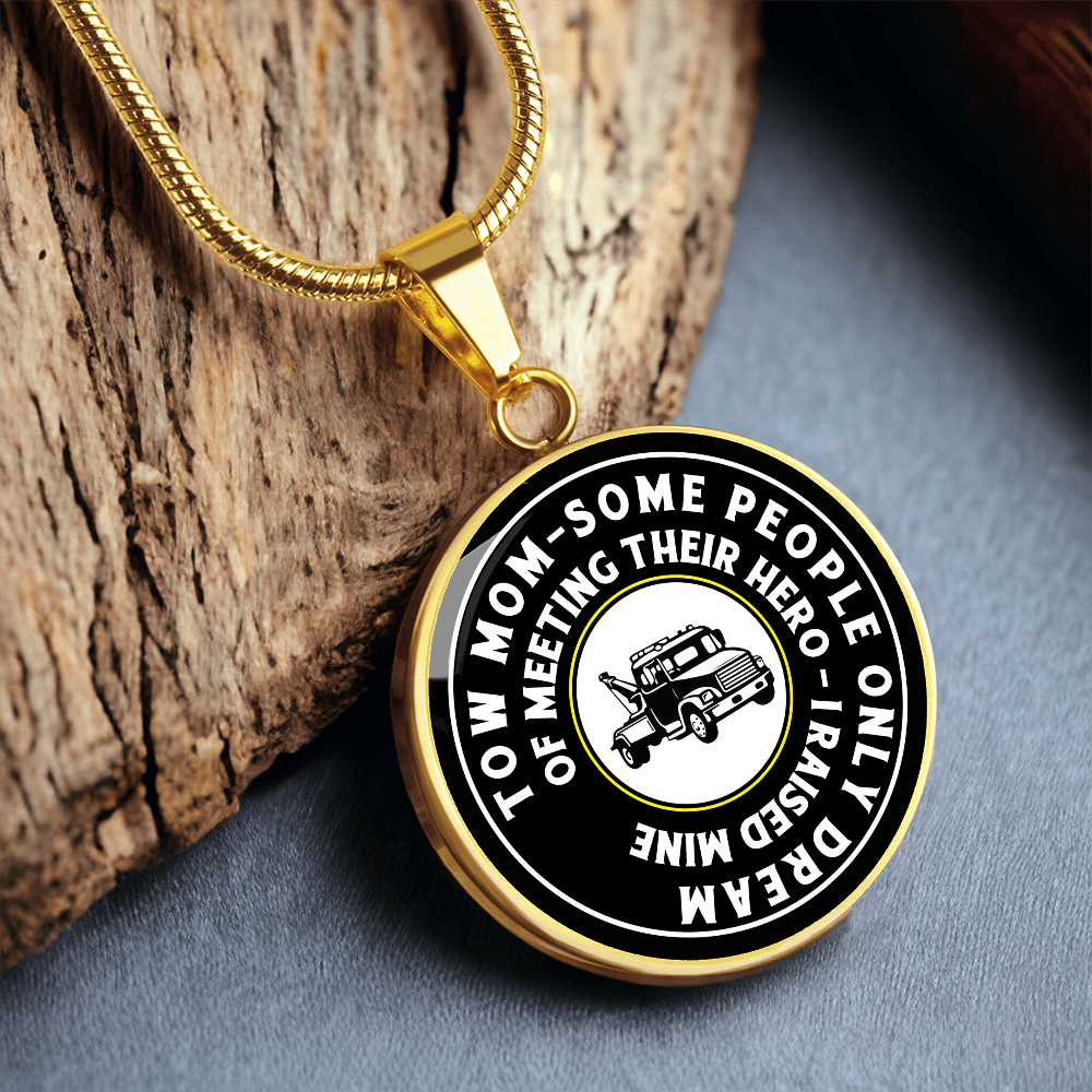 Proud Tow Mom Luxury Circle Necklace