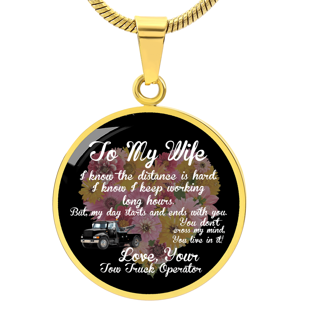 To My Tow Wife Luxury Circle Necklace