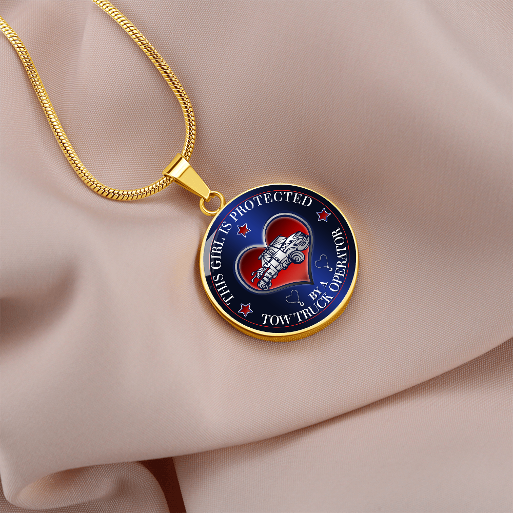 This Girl Is Protected By A Tow Truck Operator Luxury Circle Necklace