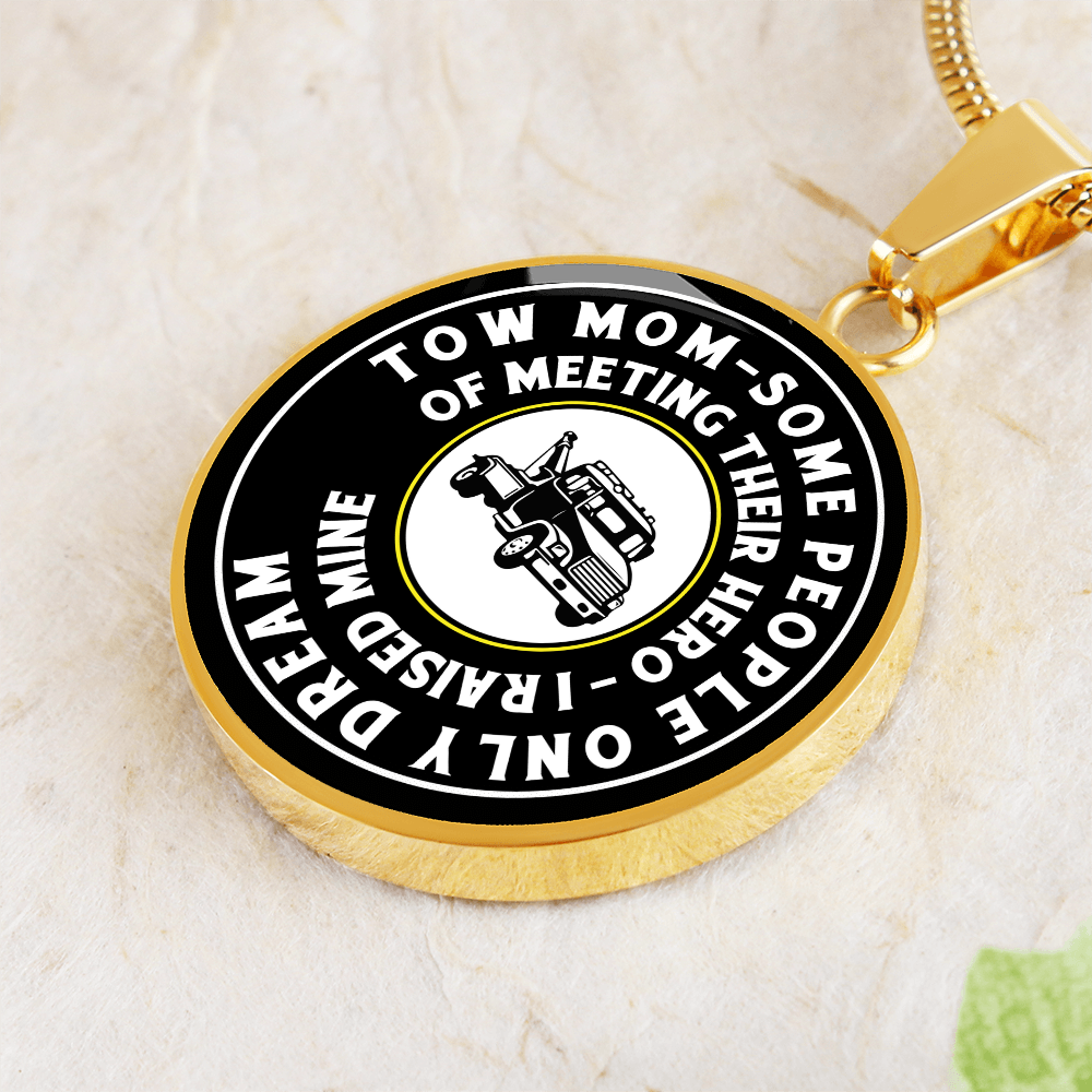 Proud Tow Mom Luxury Circle Necklace