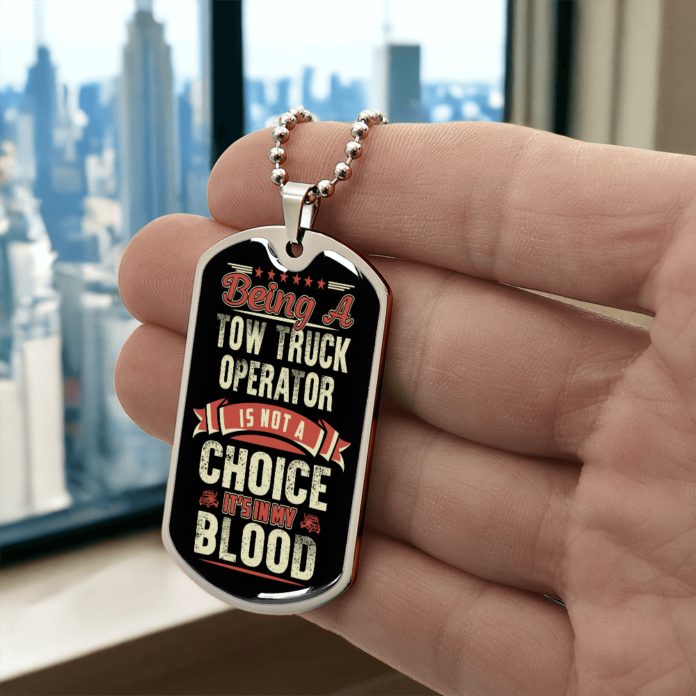 Proud Tow Operator Dog Tag Luxury Military Necklace - view 10