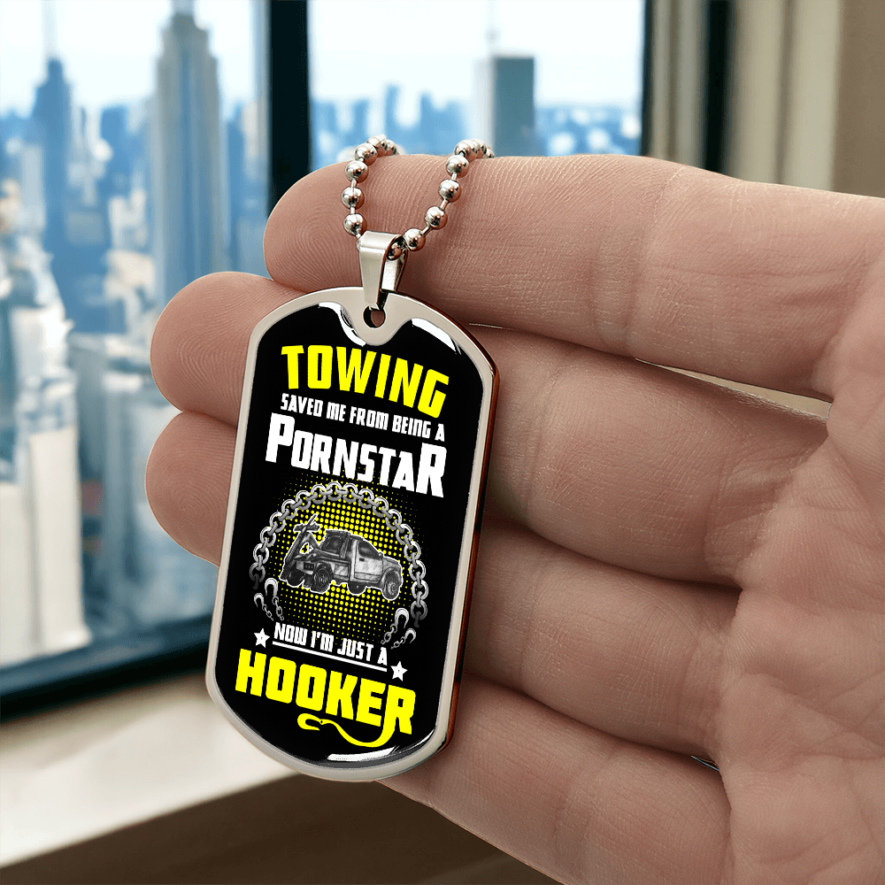 Funny Towing Luxury Dog Tag Chain