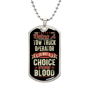 Proud Tow Operator Dog Tag Luxury Military Necklace