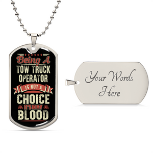 Proud Tow Operator Dog Tag Luxury Military Necklace - view 2