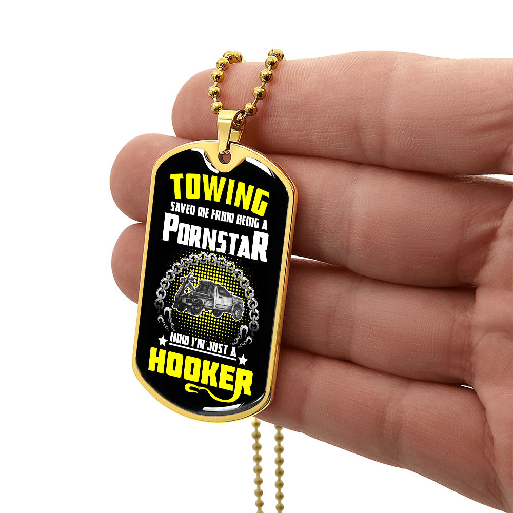 Funny Towing Luxury Dog Tag Chain