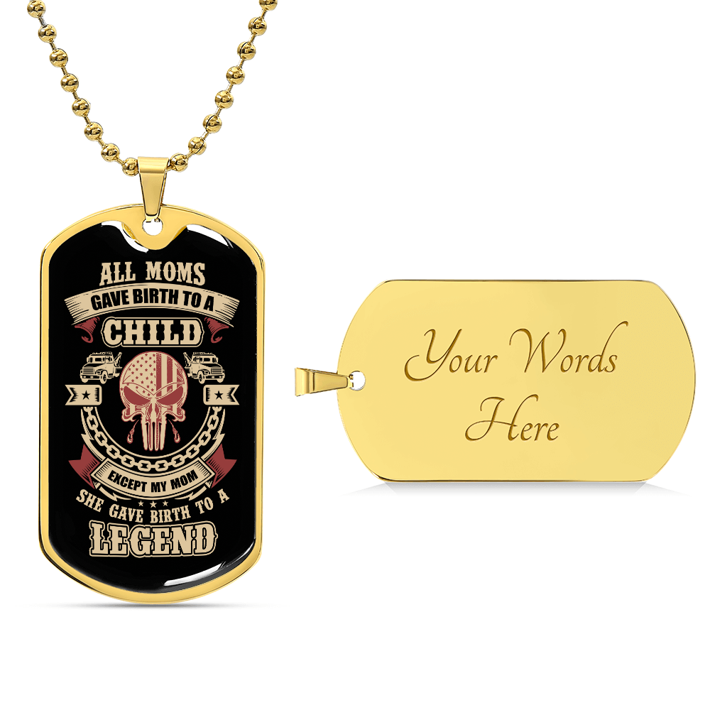 Proud Tow Mom Luxury Dog Tag Chain
