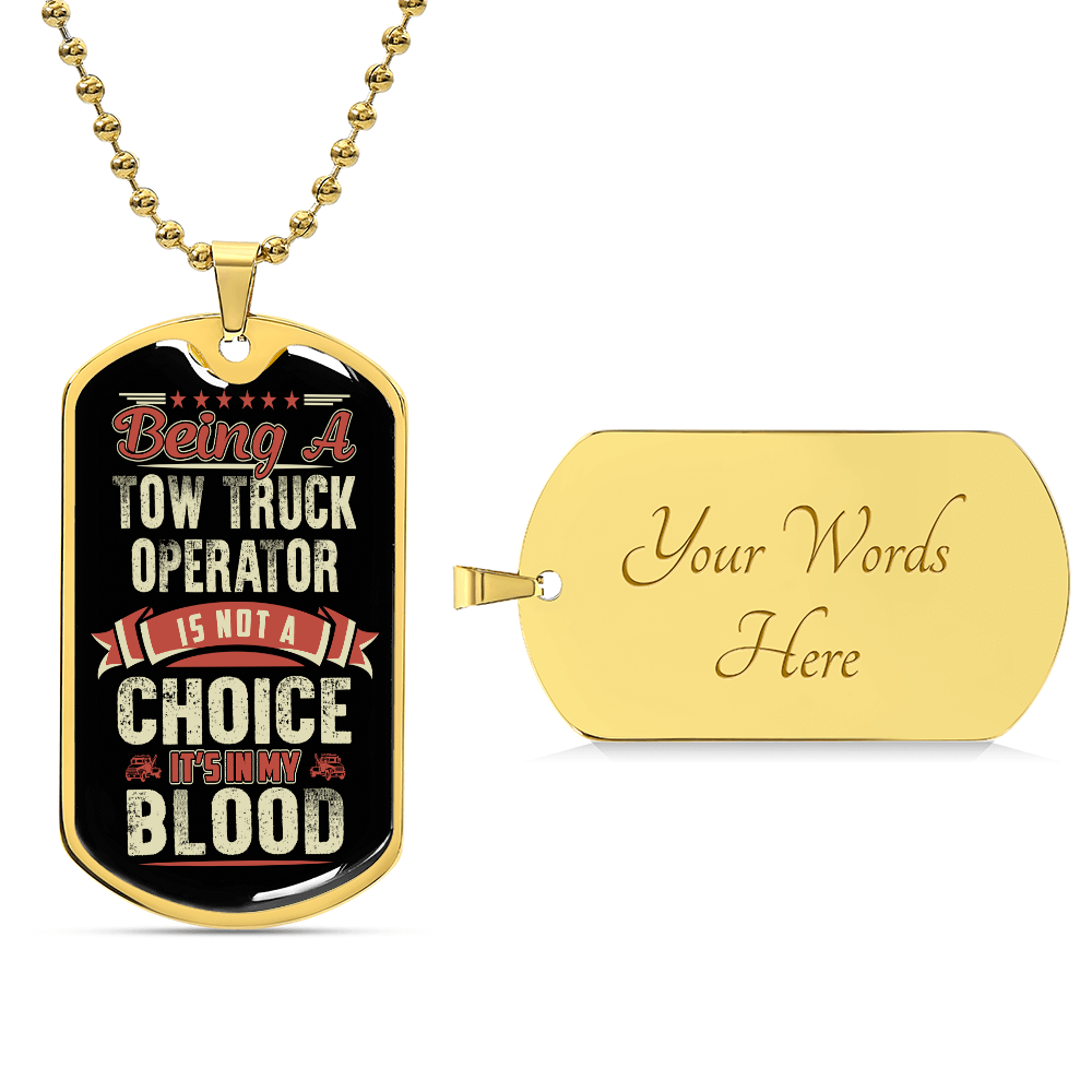 Proud Tow Operator Dog Tag Luxury Military Necklace - view 6