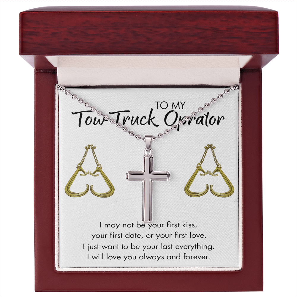 To My Tow Truck Operator Cross Necklace Gift Set