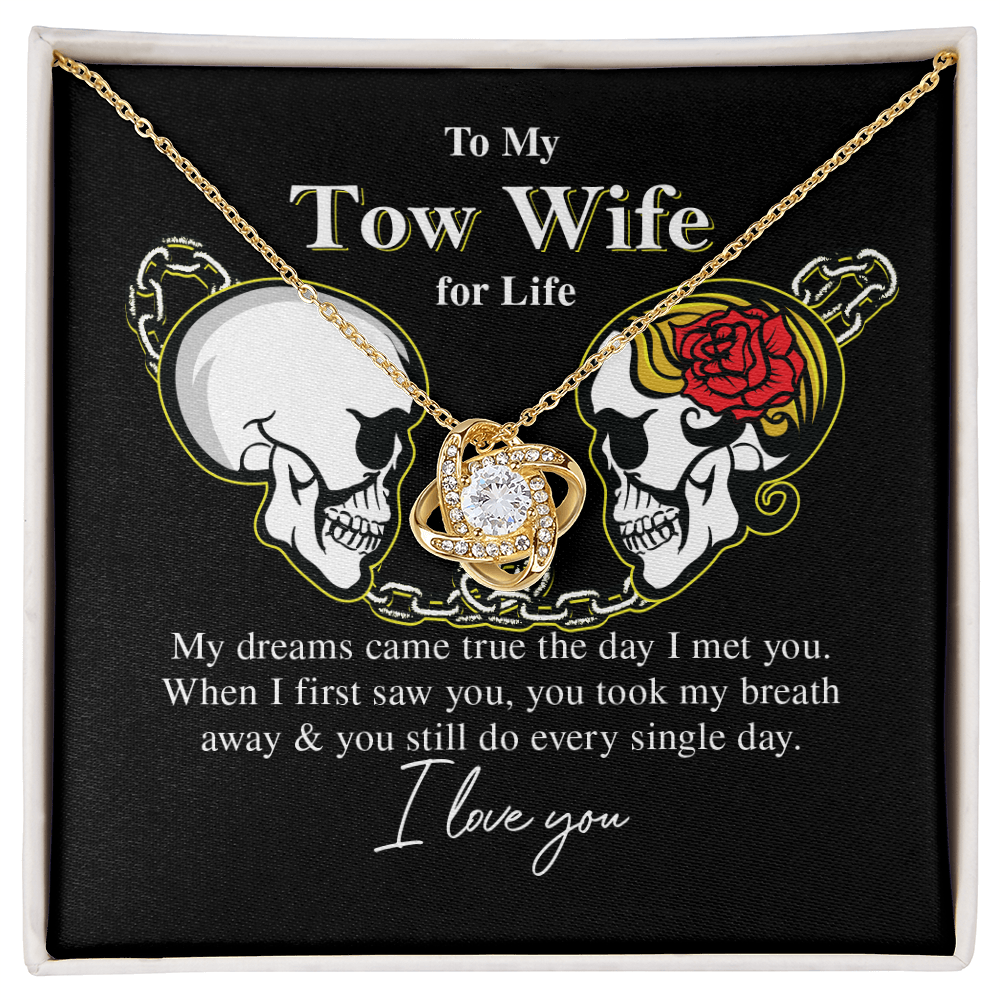 To My Tow Wife for Life, My Dreams Came True Luxury Necklace