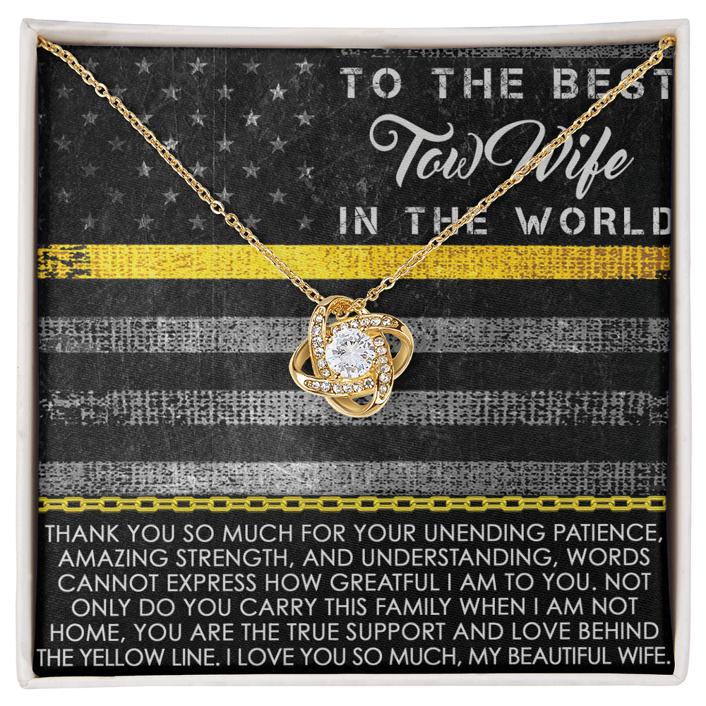 To The Best Tow Wife In The World Love Knot Necklace