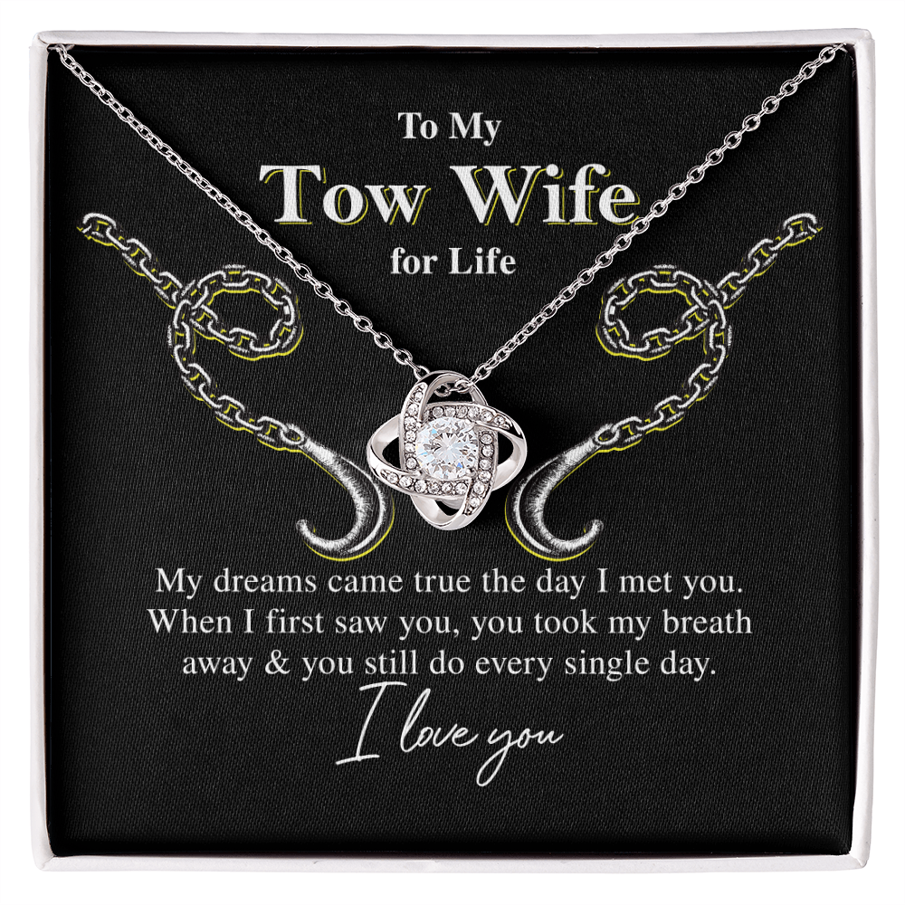 To My Tow Wife – Luxury Love Knot Necklace Gift for Life Partners