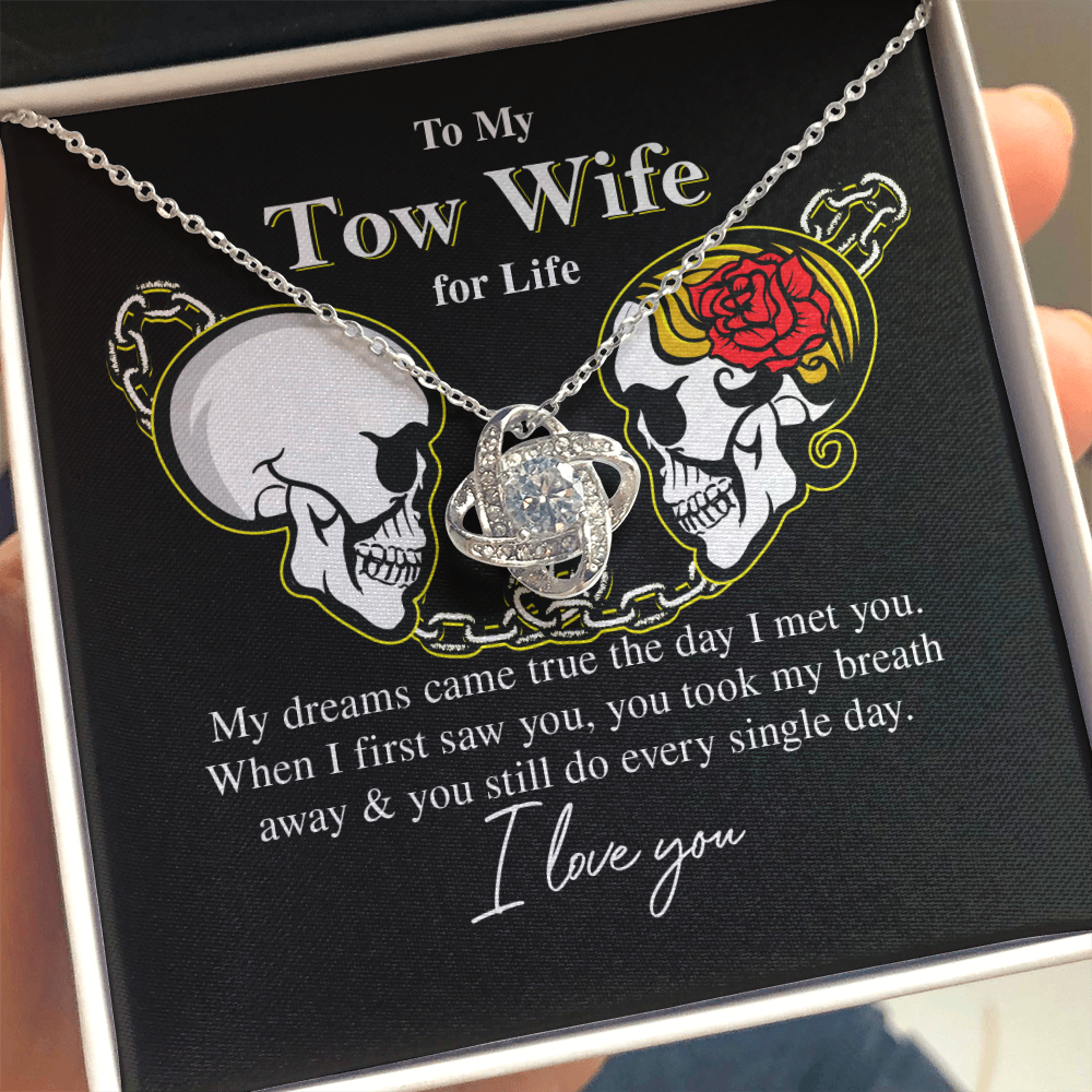 To My Tow Wife for Life, My Dreams Came True Luxury Necklace