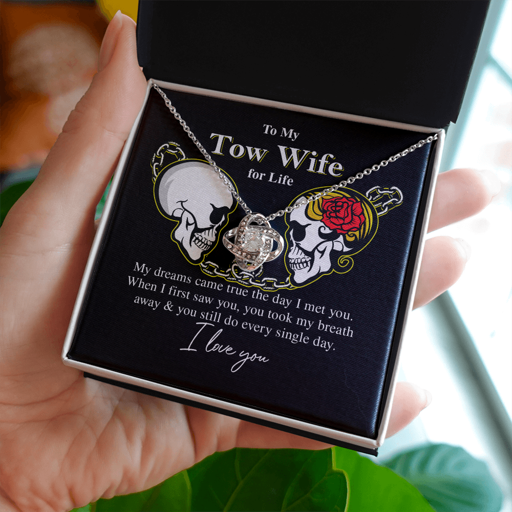 To My Tow Wife for Life, My Dreams Came True Luxury Necklace