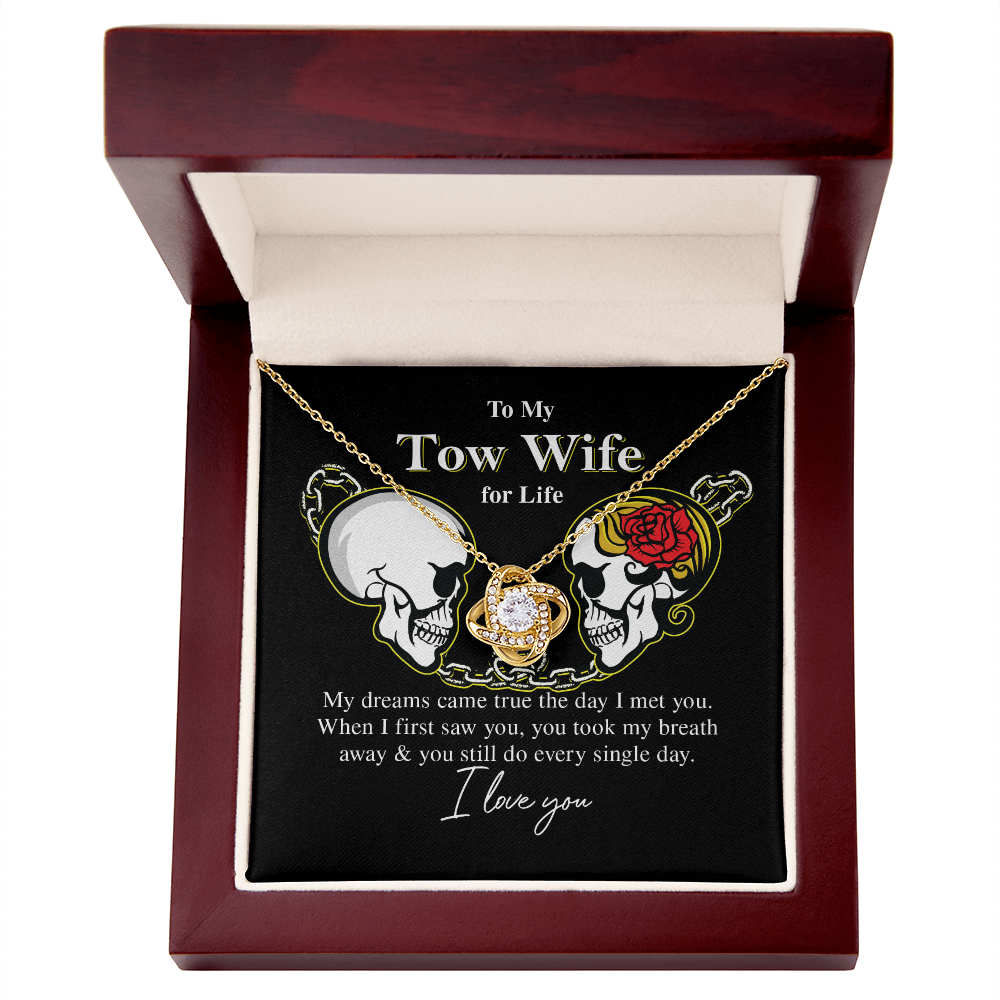 To My Tow Wife for Life, My Dreams Came True Luxury Necklace