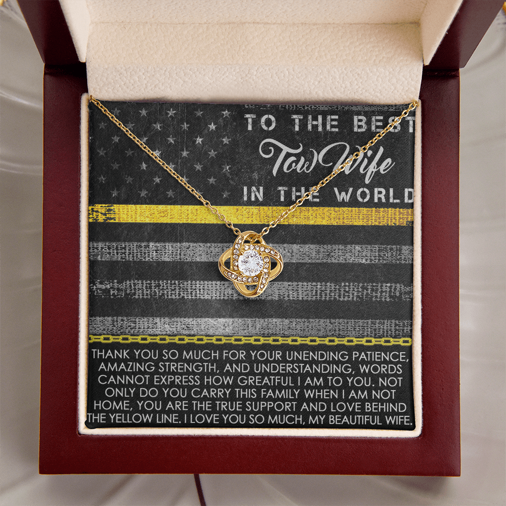 To The Best Tow Wife In The World Love Knot Necklace