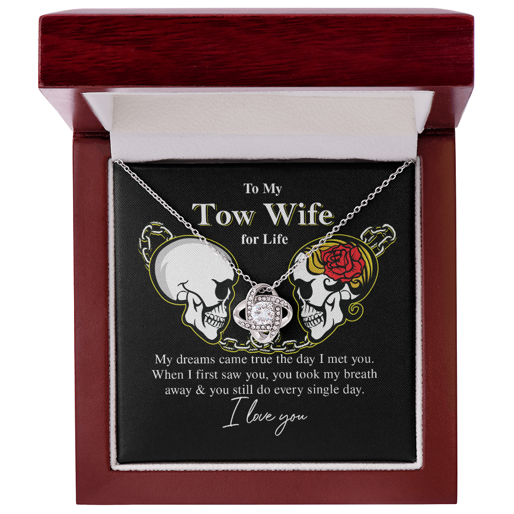 To My Tow Wife for Life, My Dreams Came True Luxury Necklace