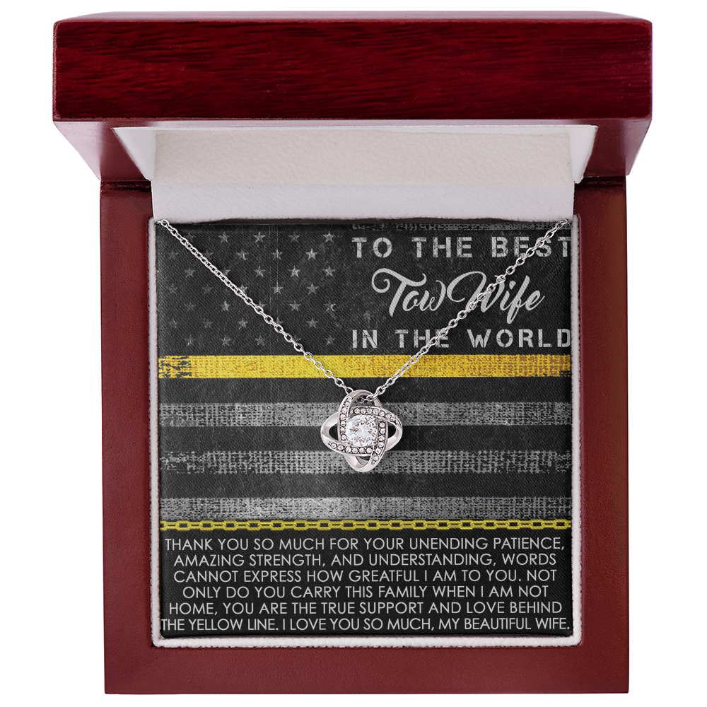 To The Best Tow Wife In The World Love Knot Necklace