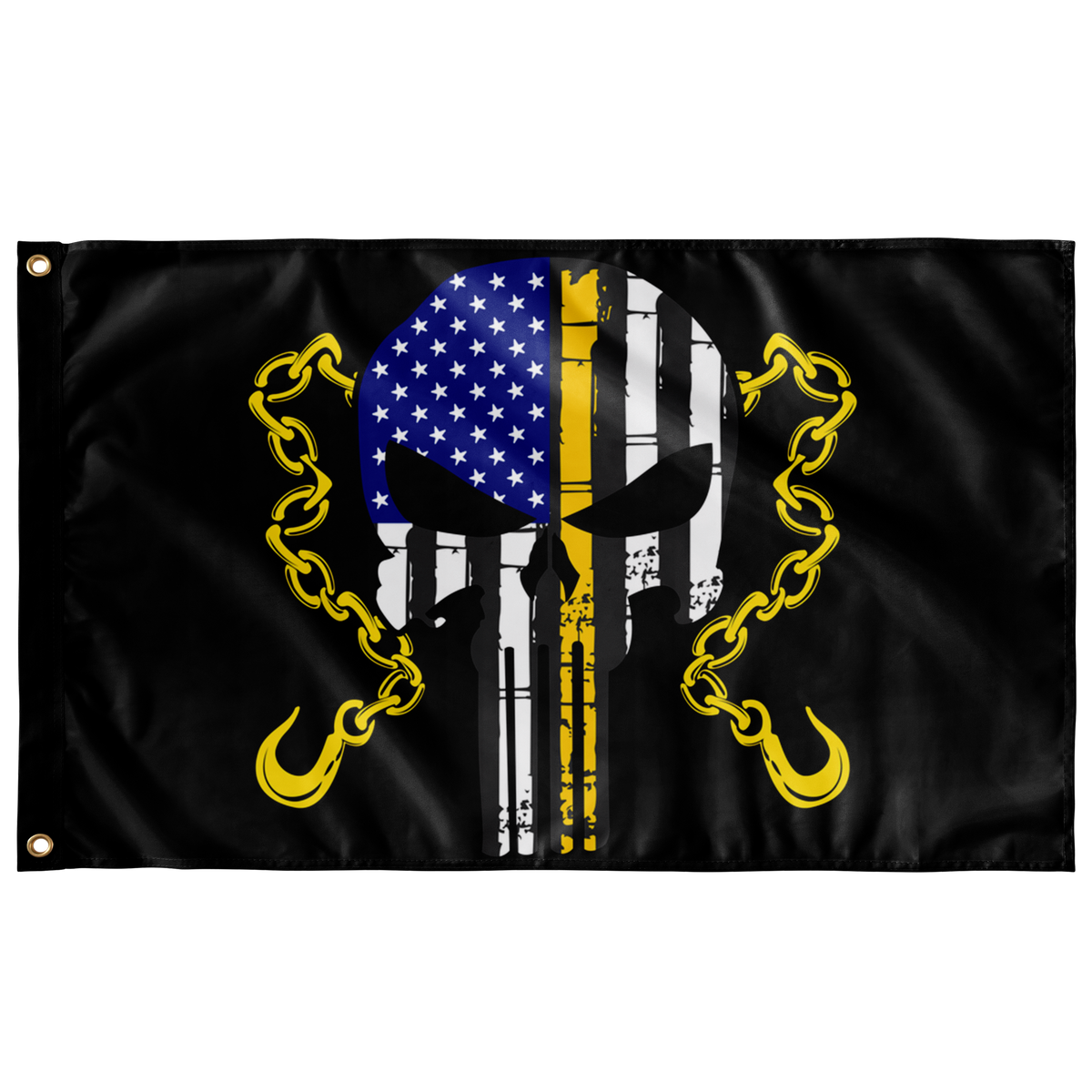 Hook & Chain Skull Flag – Tow Life USA Design – Double Sided Print - view 4