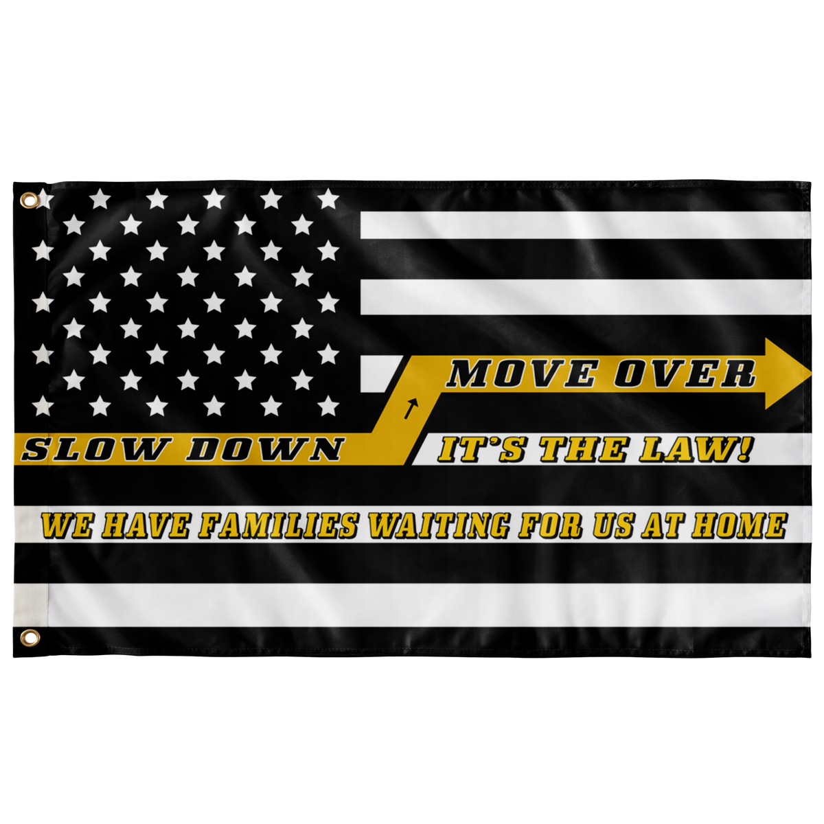 Tow Safety Flag – Slow Down, It’s the Law – Double Sided Print - view 3