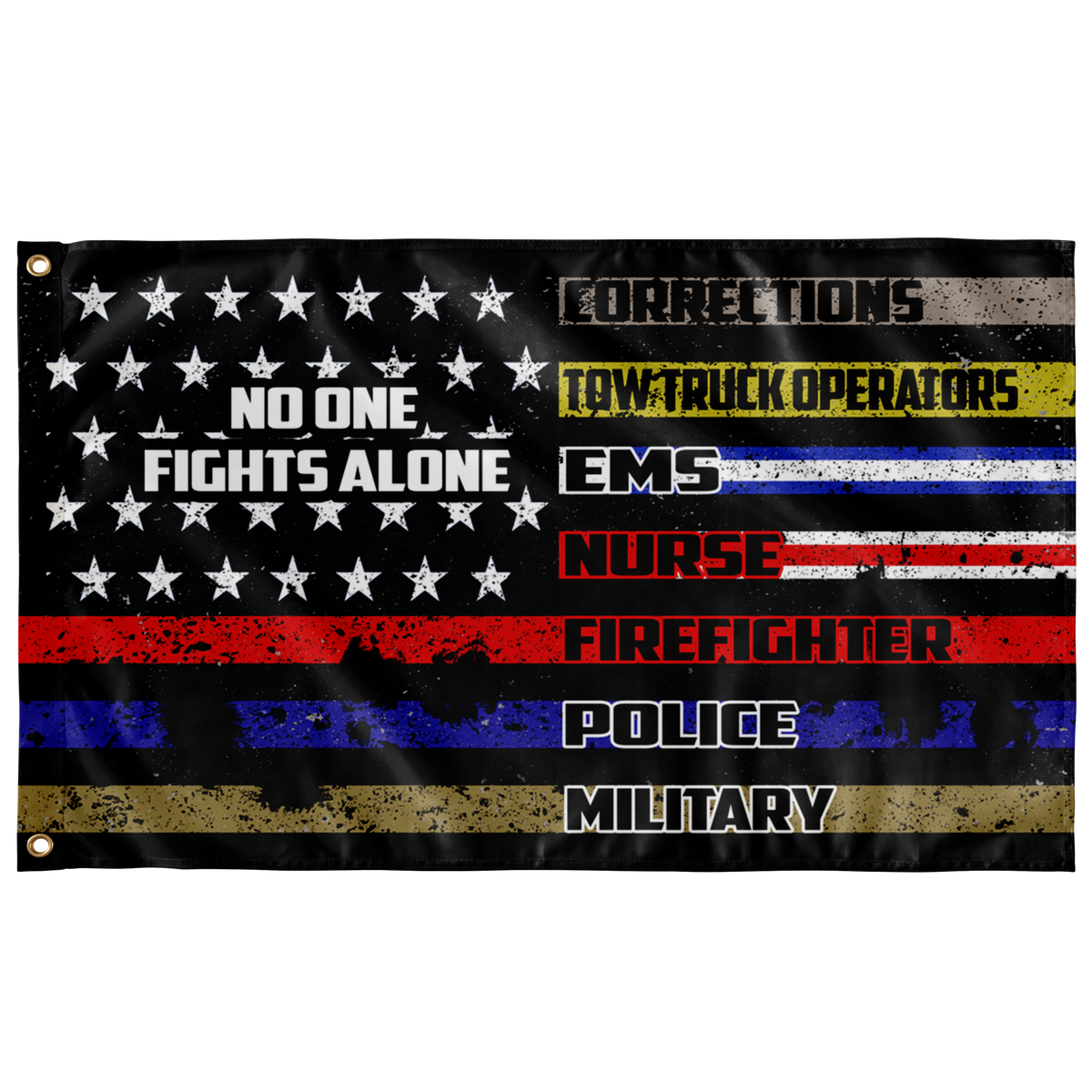 No One Fights Alone American Flag – Tribute to All Who Serve – Double Sided - view 3