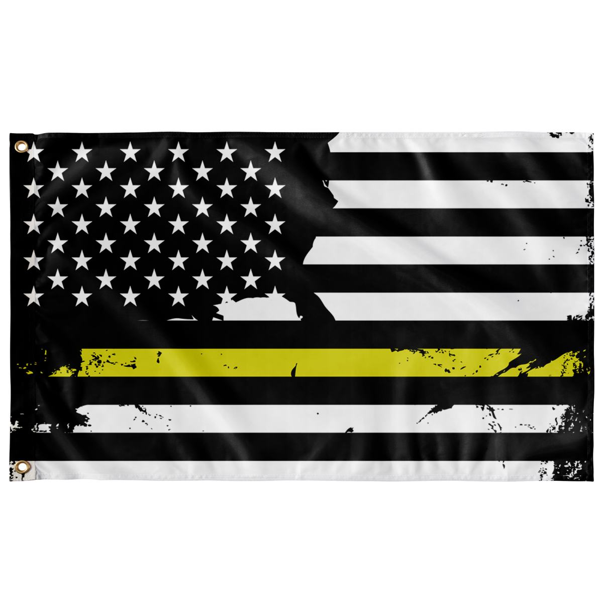 Grunge Yellow Line Flag – American Tow Operator Tribute Double Sided Print - view 4