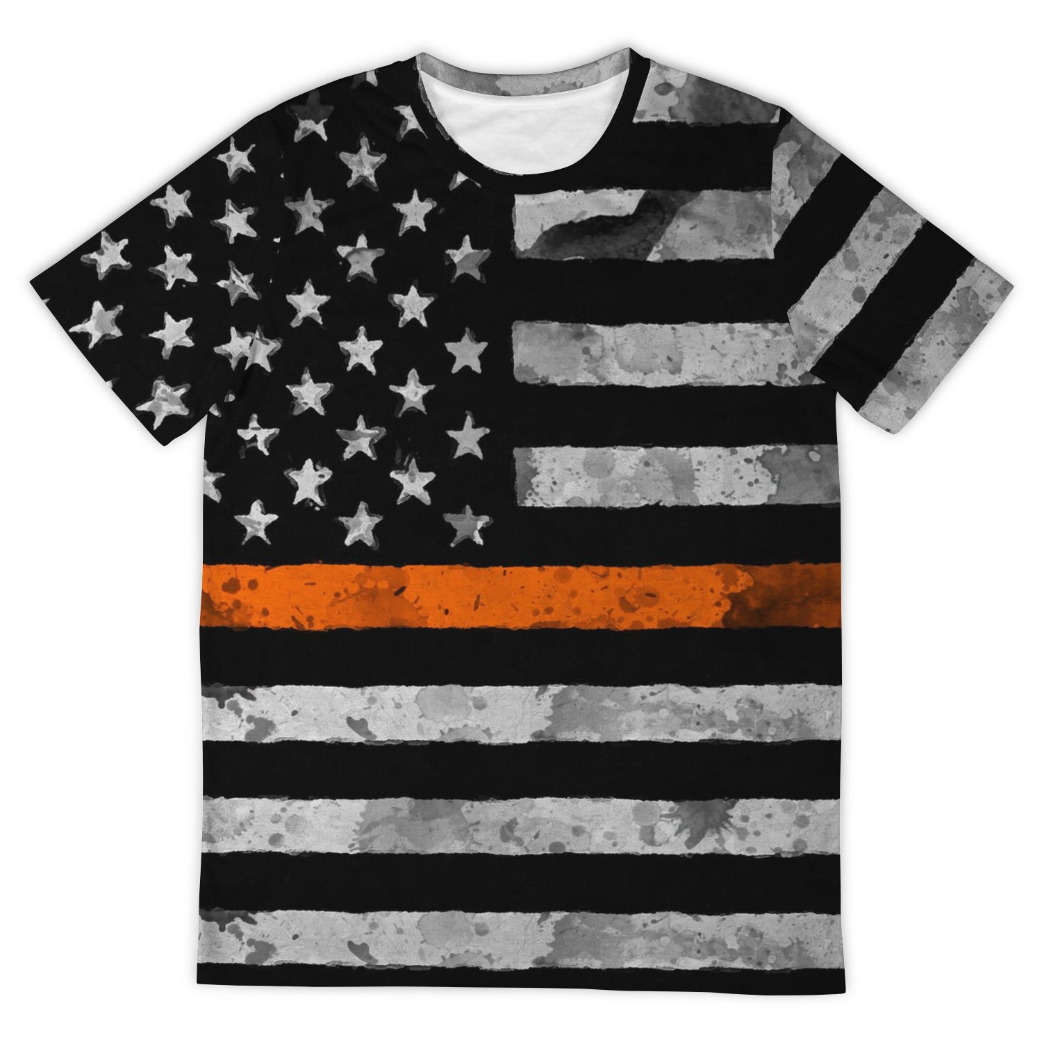 Then Orange Line All Over Print Shirt