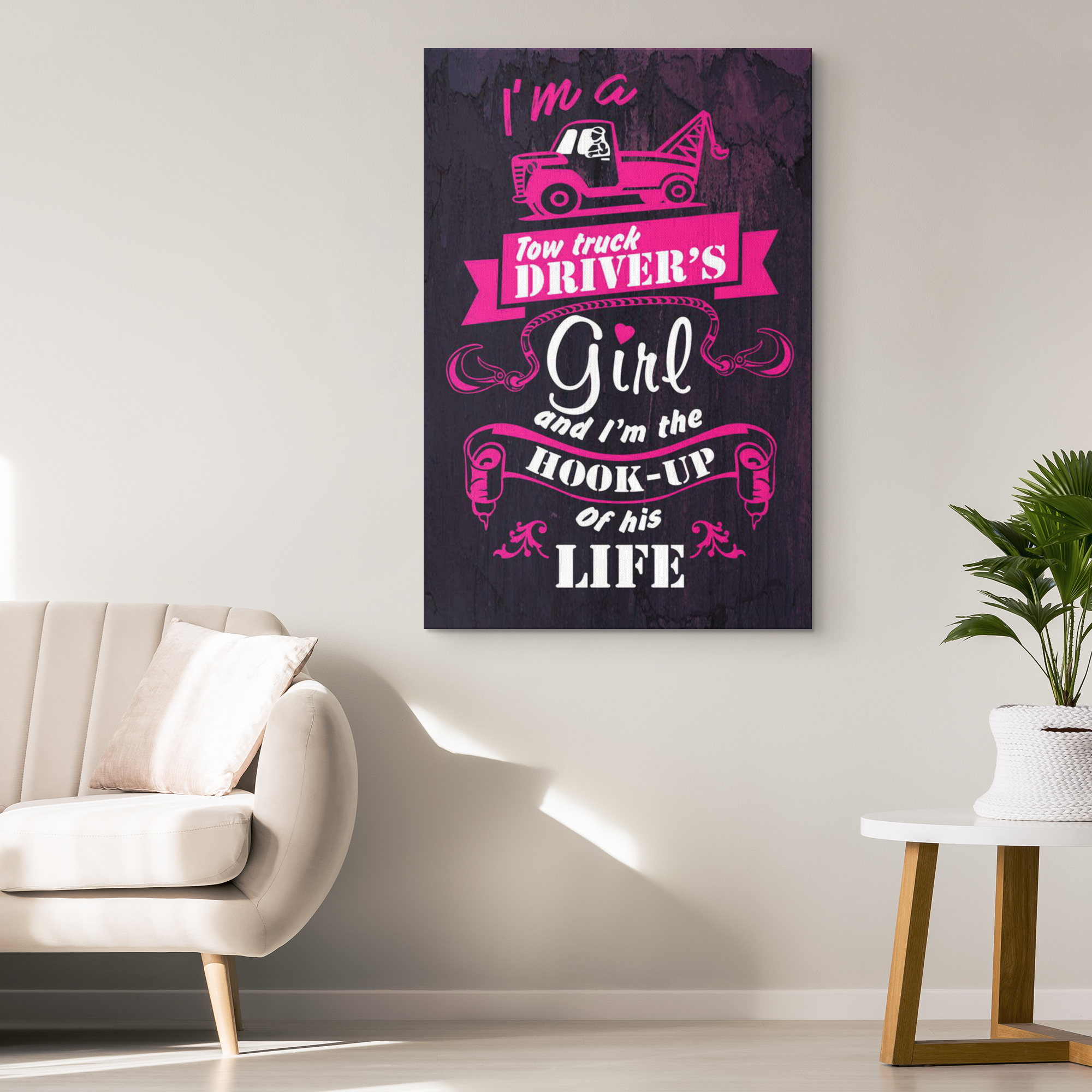 Tow Truck Driver's Girl Canvas