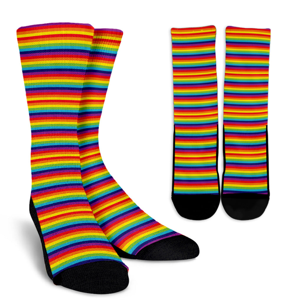 Rainbow Stripes Crew Socks