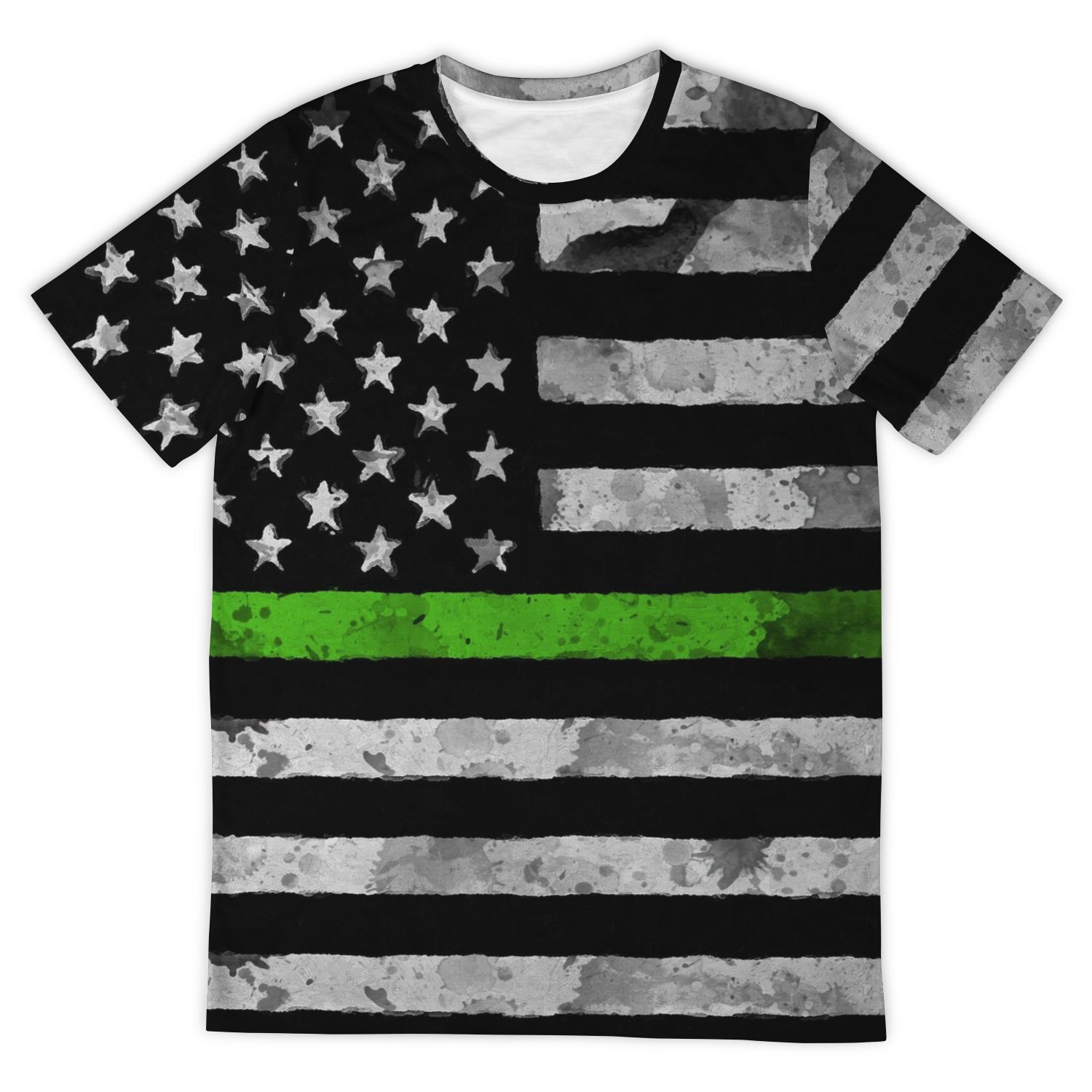 Then Green Line All Over Print Shirt