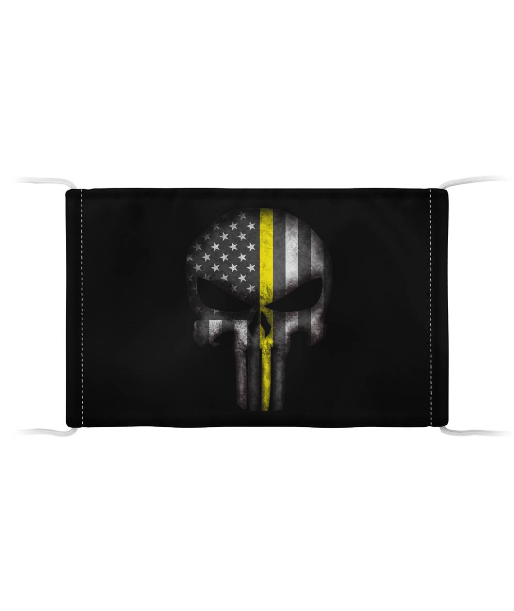 Thin Yellow Line Skull Face Mask (Unisex) - view 4
