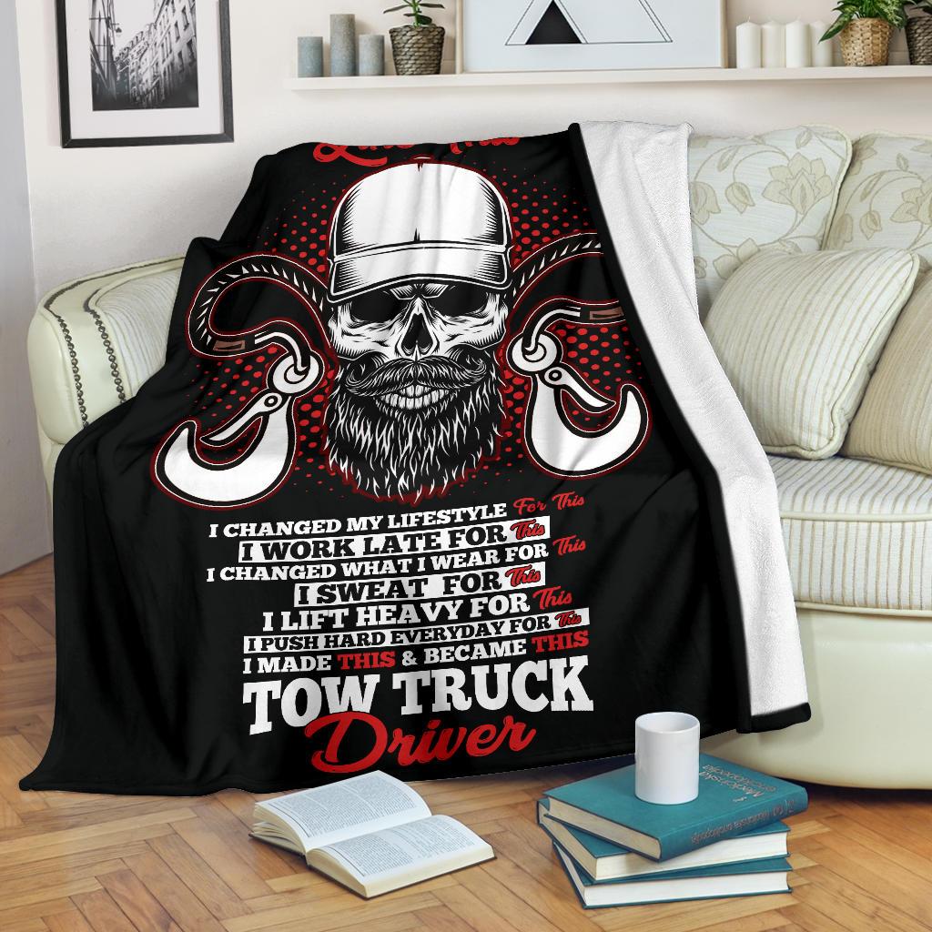 Proud Tow Truck Driver Blanket - Black Version - view 3
