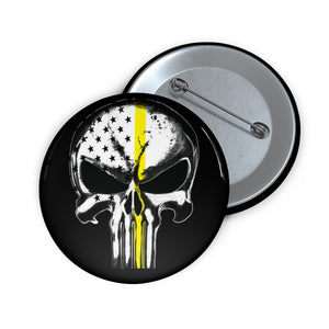Thin Yellow Line Skull Pin Buttons