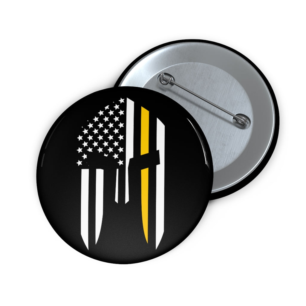 Thin Yellow Line Flag Pin Buttons