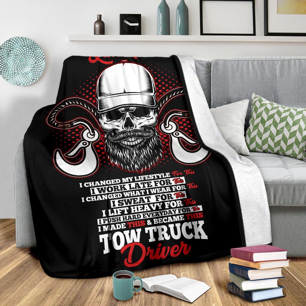 Proud Tow Truck Driver Blanket - Black Version - view 5