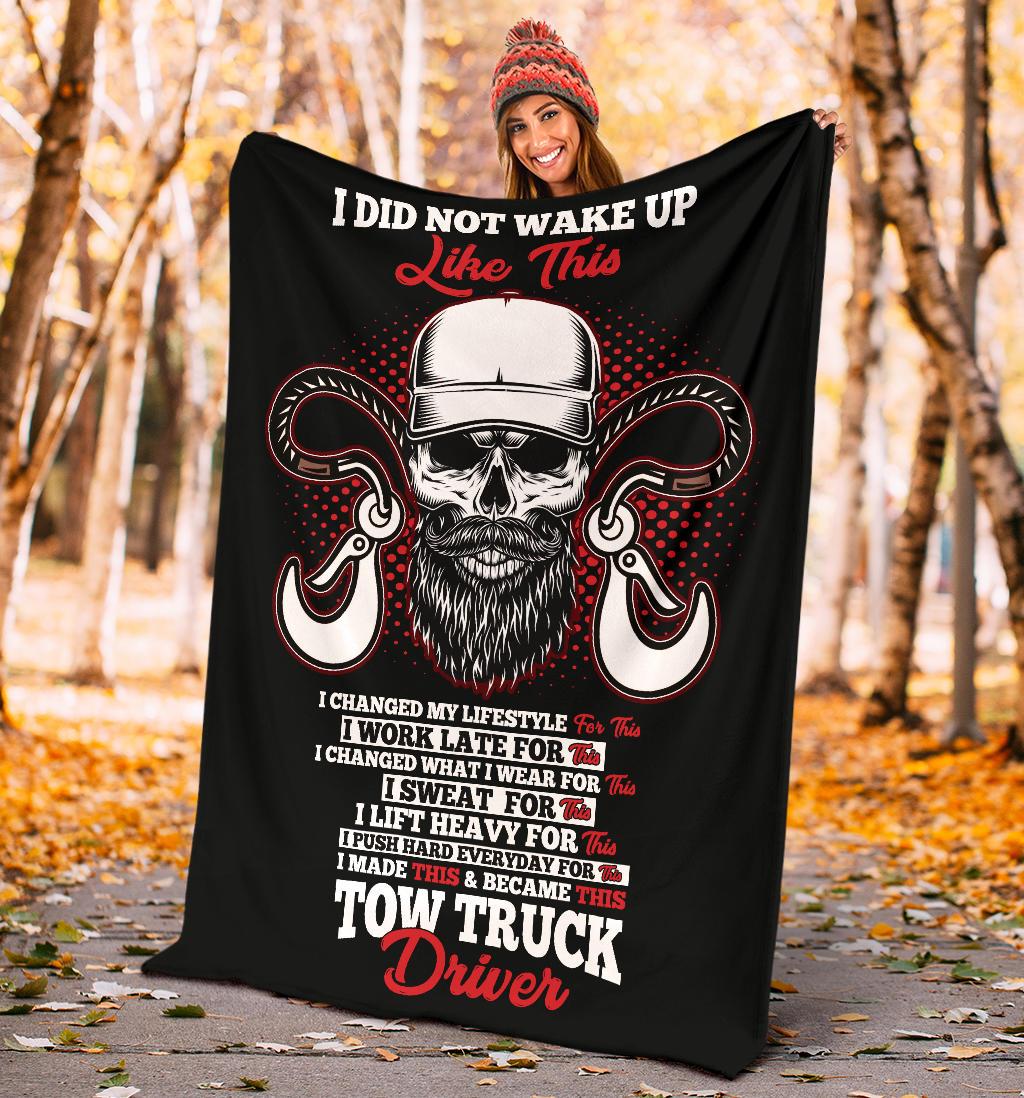 Proud Tow Truck Driver Blanket - Black Version - view 6