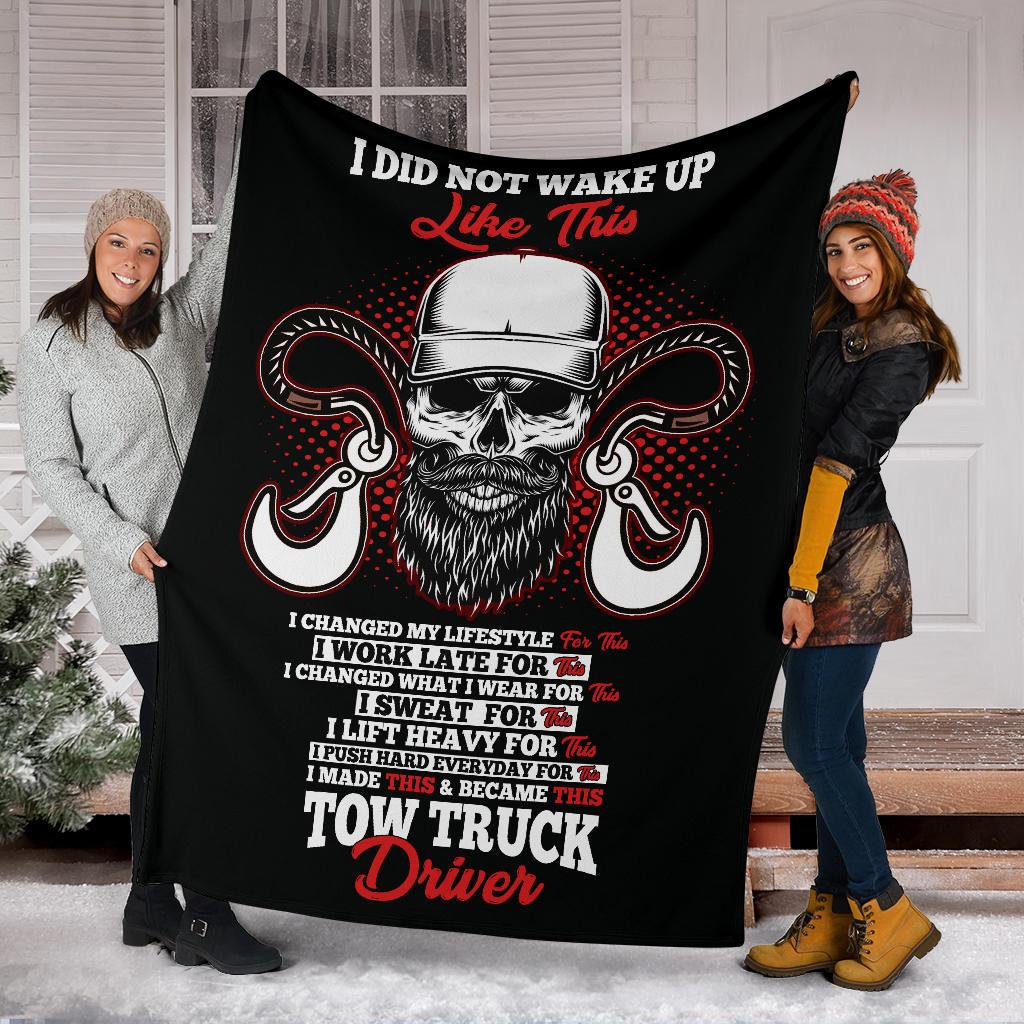 Proud Tow Truck Driver Blanket - Black Version - view 7