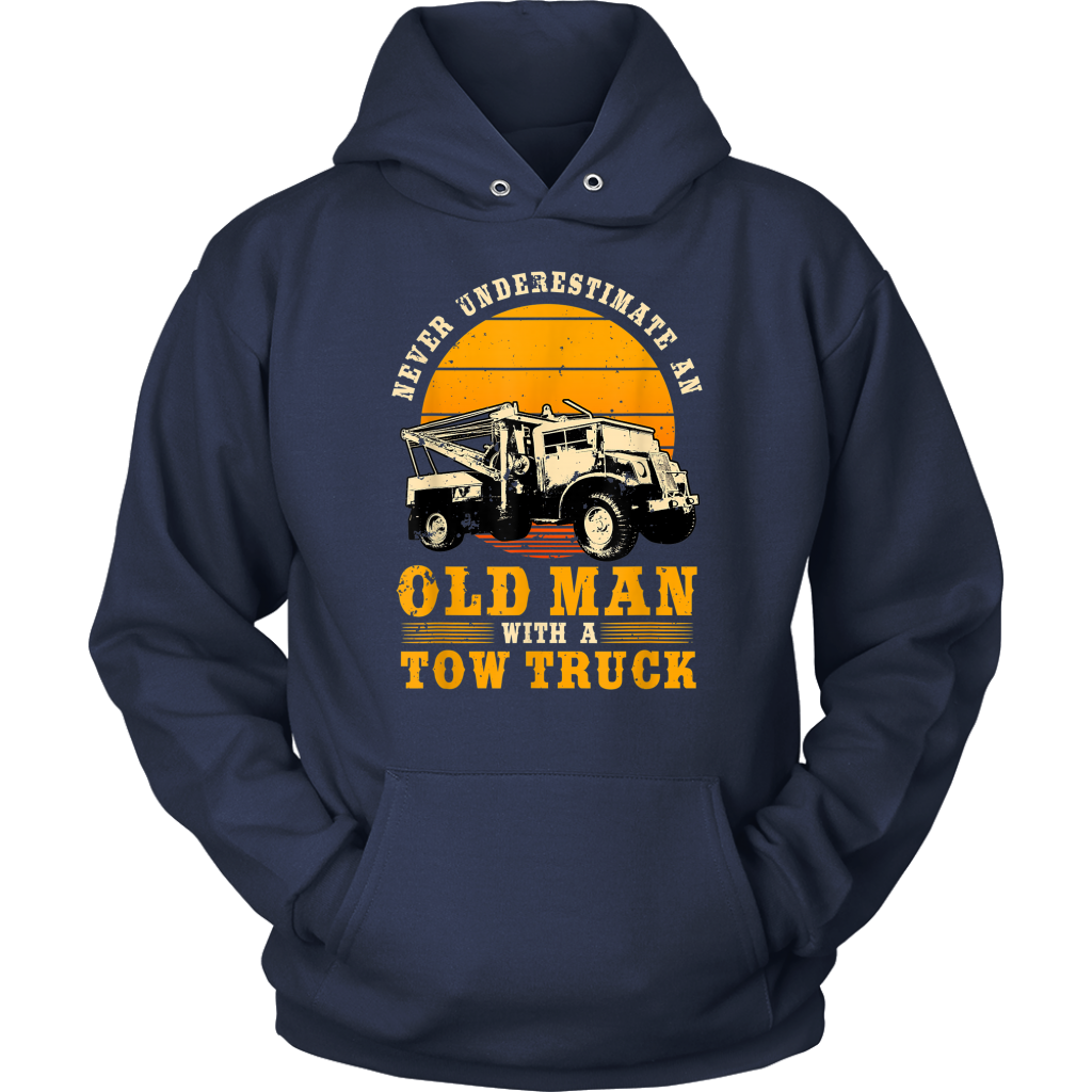 Never Understimate An Old Man With A Tow Truck Unisex Hoodie - view 13