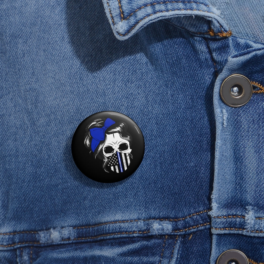 Thin Belue Line Pin Buttons - view 4