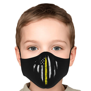 Thin Yellow Line Kids Face Mask