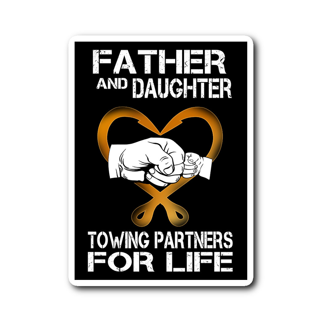 Father and Daughter Towing Sticker