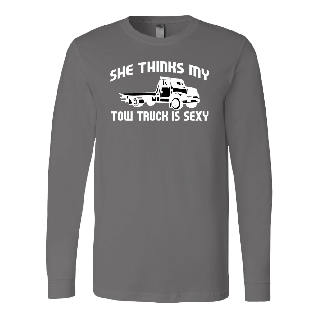 She Thinks My Tow Truck Is Shirt - view 7