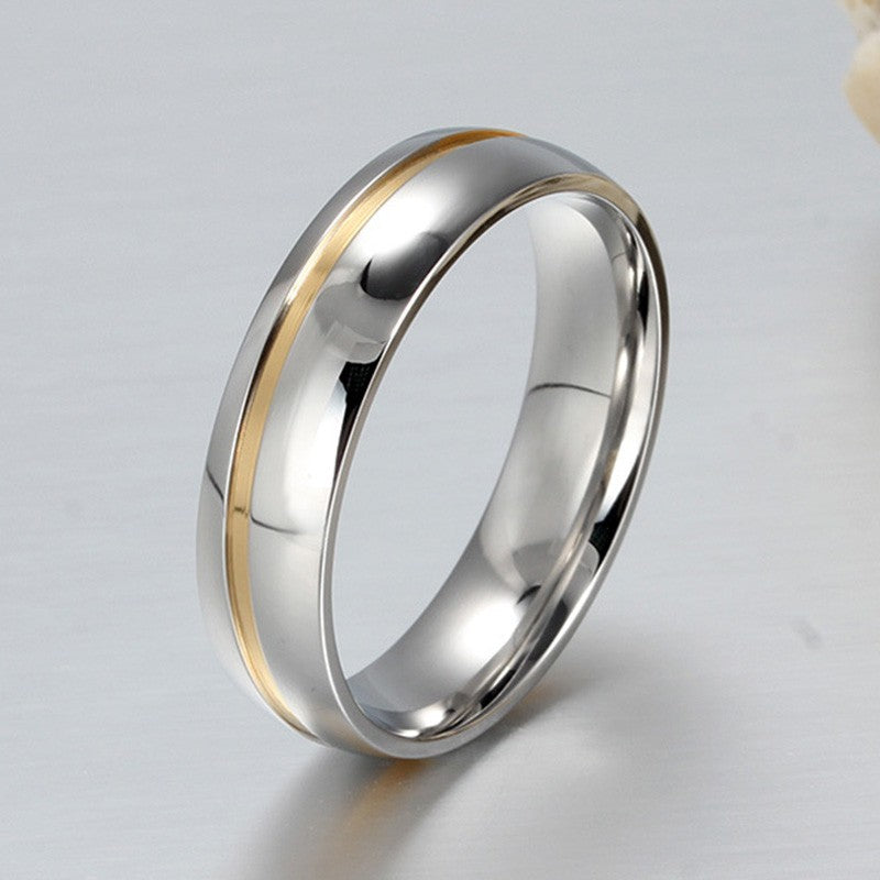 Thin Yellow Line High Quality Couple Ring - view 6