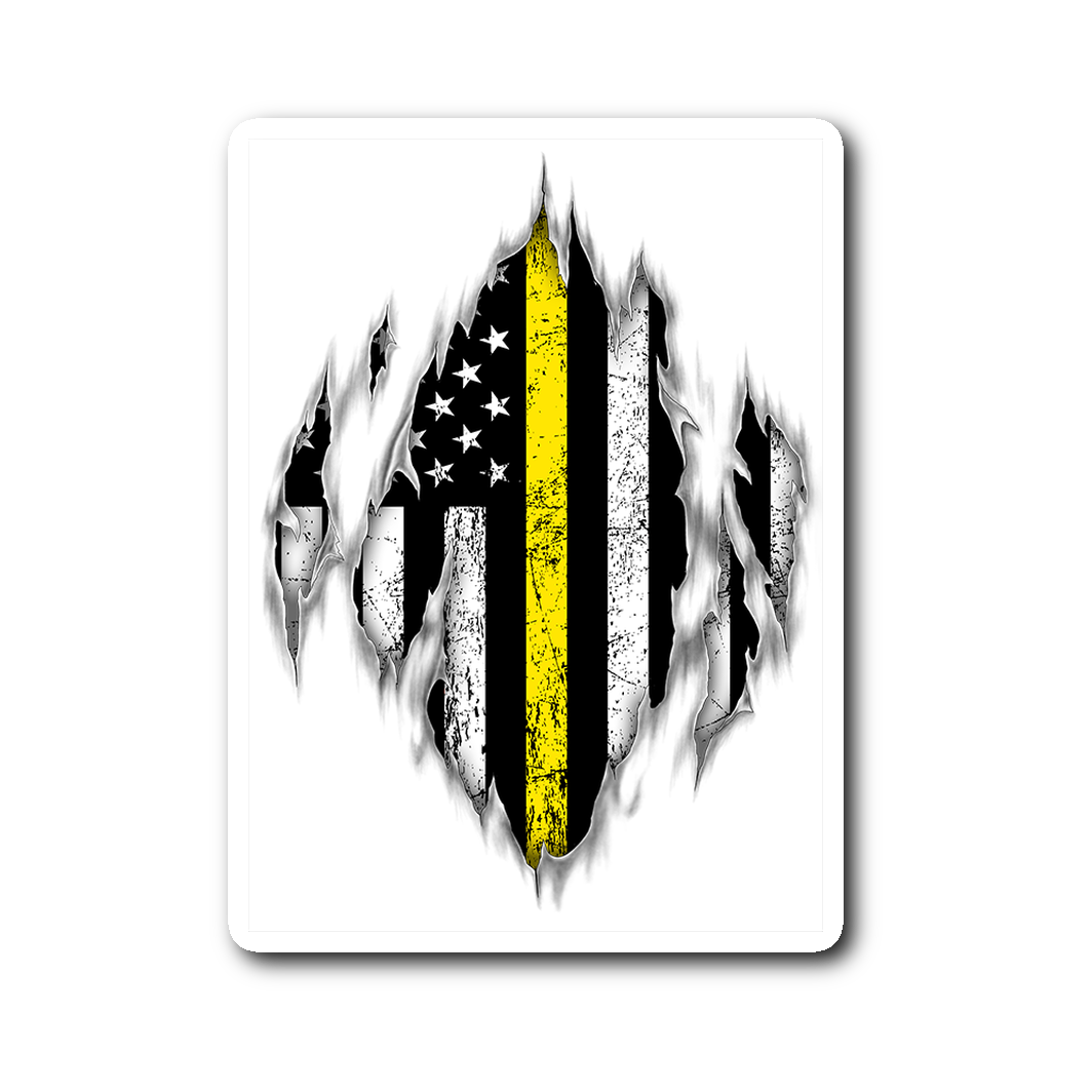 Yellow Line Sticker Thin Yellow Line Sticker - Towlivesmatter