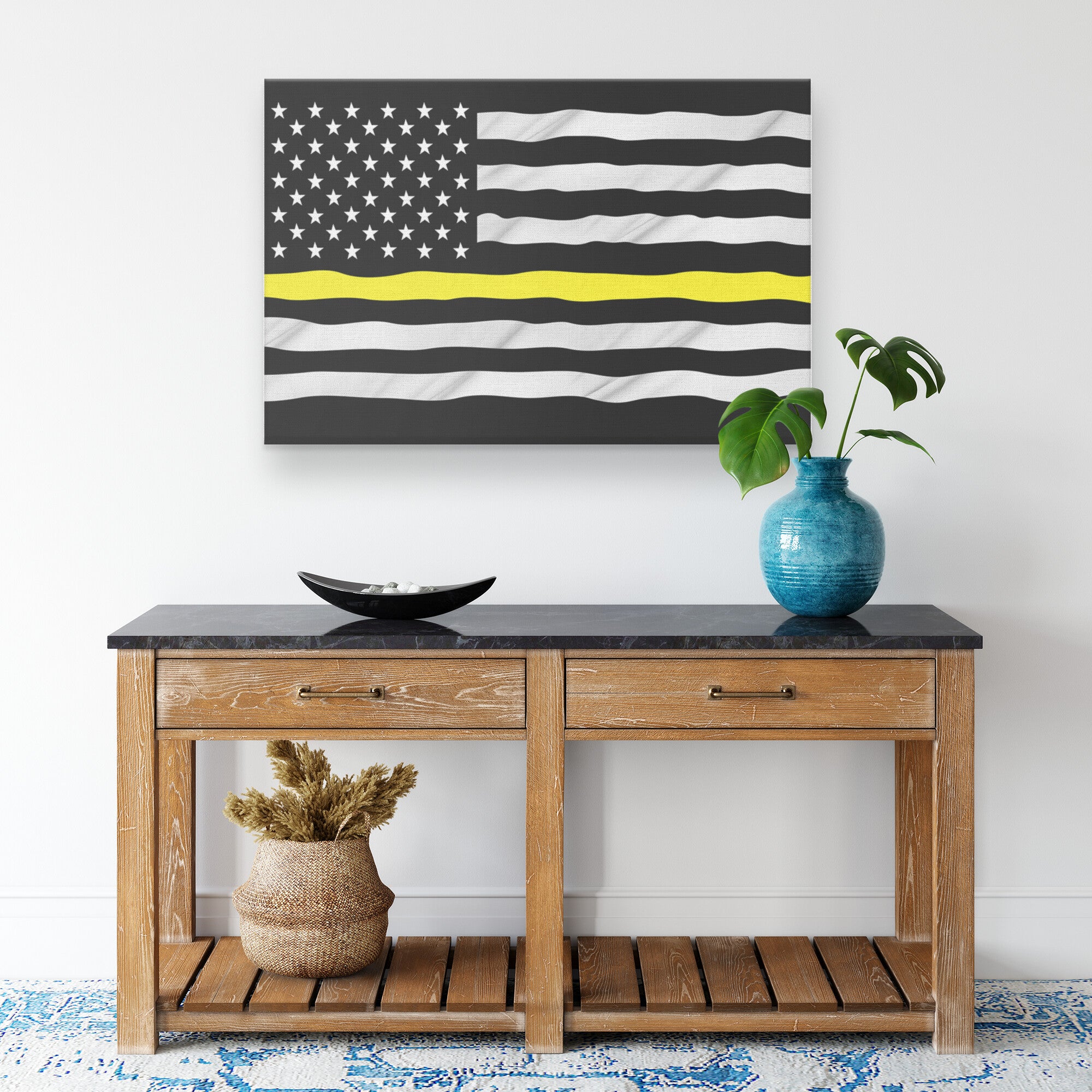 Thin Yellow Line Canvas