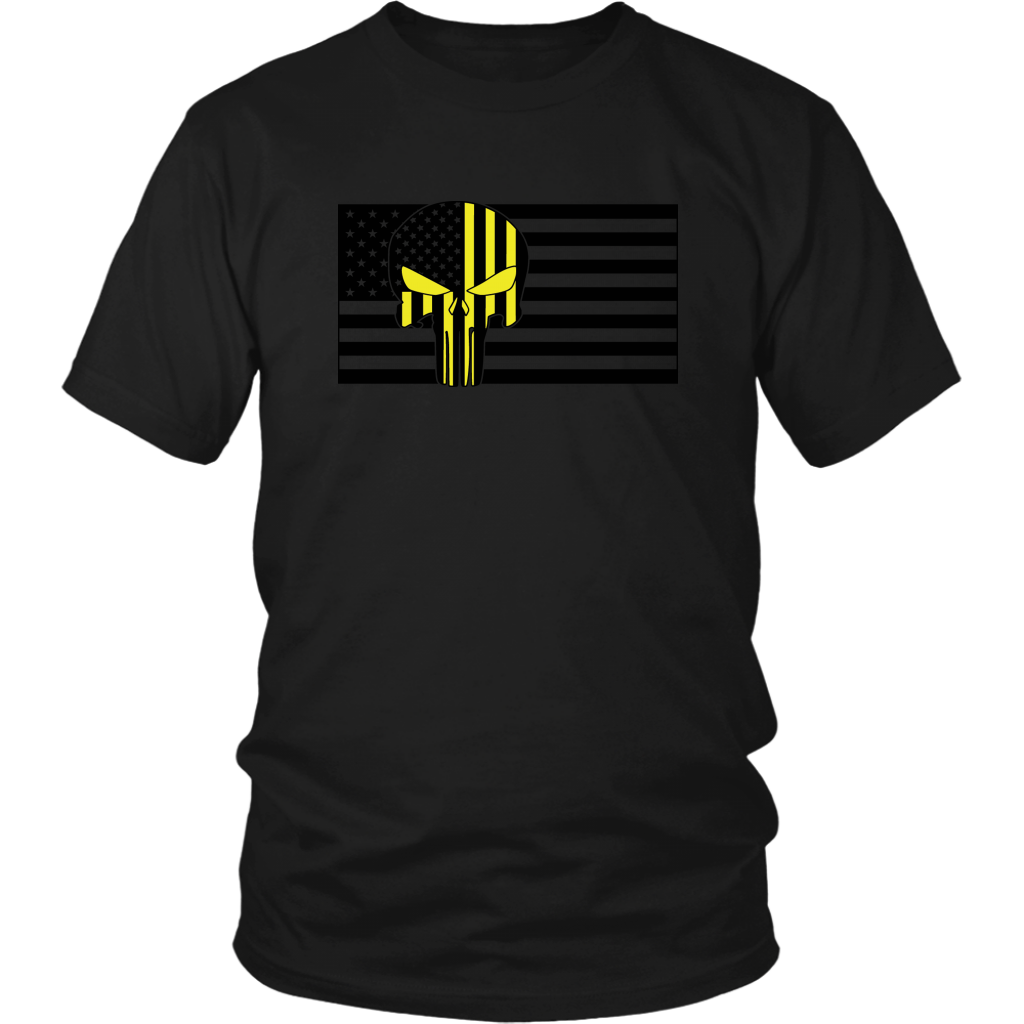 Thin Yellow Line Punisher Skull Shirt