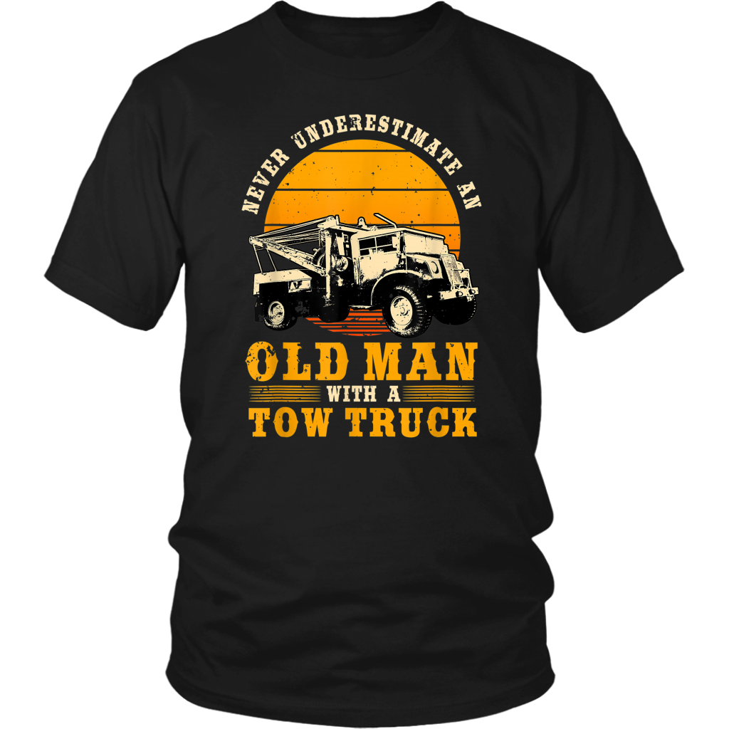 Never Understimate An Old Man With A Tow Truck Unisex Hoodie - view 2