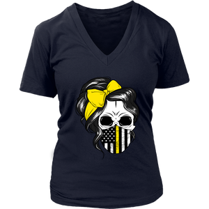 Skull with Messy Bun and Dispatch Mask Shirt