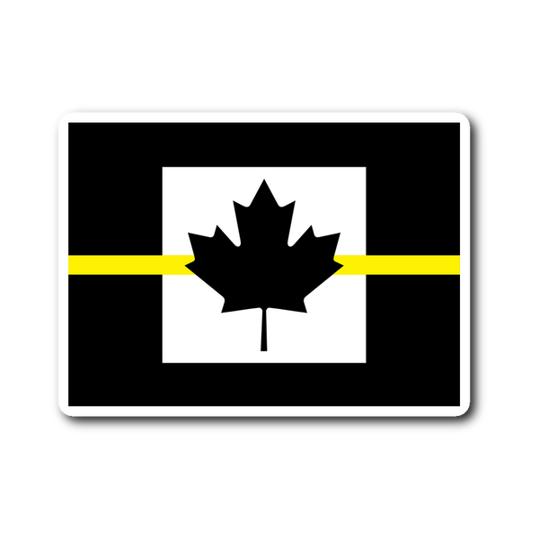 Thin Yellow Line Canadian Sticker - Towlivesmatter